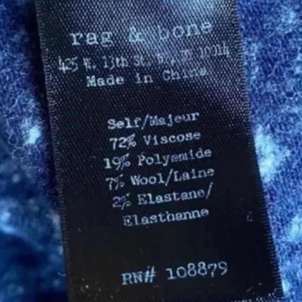 Rag & Bone/Knit Scoop Neck Lightweight, Dk Blue Marled Low-High, Side Split, S - Picture 6 of 11